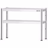 Pöytähylly - ruostumattomasta teräksestä - 2 tasoa - 1000x370 mm - korkeussäädettävä