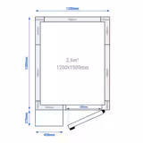 Edelstahl Kühlzelle - 1200x1500mm - 2,6m³ - inkl. Kühlaggregat