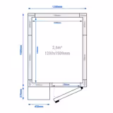 Chambre froide - 1200 x 1500 mm - 2,6 m³ - groupe frigorifique inclus