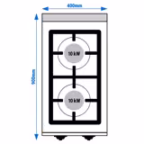 Commercial Gas Hob - with 2 Burners - 20 kW - High‑Performance