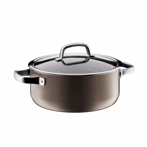 WMF | Fusiontec Mineral - Pentola per friggere - Ø 240 mm - 4,4 litri - incl. coperchio in vetro - Ottone scuro