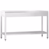 Mesa de trabalho aço inox PREMIUM - 1500x700mm - com base - incl. placa de corte Branco