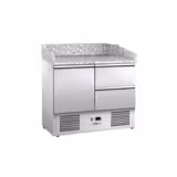 Commercial Pizza Prep Counter - Granite Top ECO - 935x700mm - with 1 doors & 2 drawers