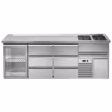 Banco Spillatura Birra - 2500x700mm - 1 Porta in vetro & 6 Cassetti