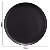 (12 pz) Piatto pizza - Porcellana - Ø310mmxH24mm - Nero