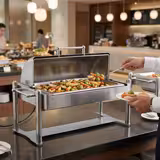 Elektro Chafing Dish - GN 1/1 - mit Rolldeckel - Chrom