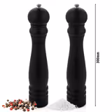 (12 uds) Molinillos de sal y pimienta - Madera - Altura: 300mm - Negro