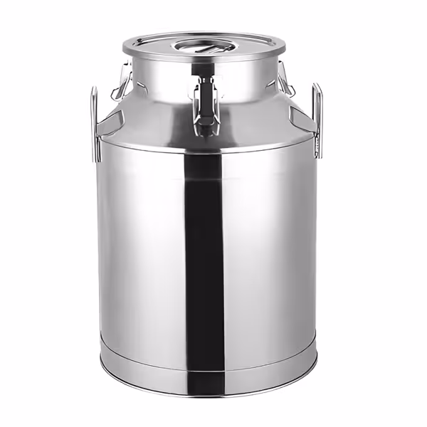 Melkkan met deksel - 25L - RVS - Ø320x420mm - Met rubberen afdichting