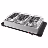 Commercial Hot Plate - Stainless Steel - 657mm - 3x GN 1/3 - 400 W - incl. 3x GN 1/3 containers & lids