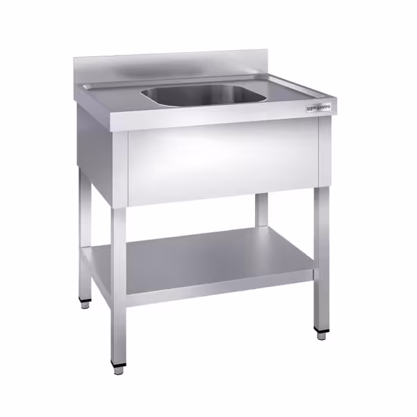 Stół zlewozmywakowy PREMIUM - 800x600mm - z dolną półką i 1 zlewem