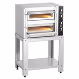Electric Deck Pizza Oven - Twin Deck - Refractory Stone Deck - 4+4 - Ø 25cm (9.8") - 230V 3 Phase - up to 450°C - incl. Base frame