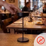 (4 pcs) LED Table Lamp - CLEO MINI - Rechargeable - Cordless - 3-step dimmable - Ø120mm - Black - with Charging Dock