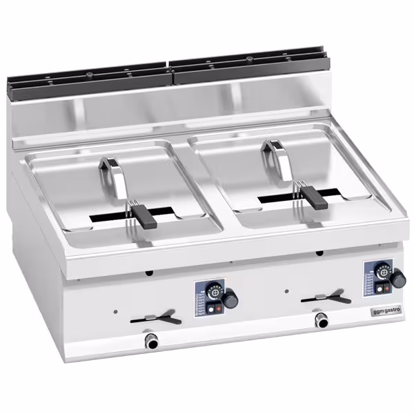 Friteuse à gaz double - 10 + 10 litres - 13,8 kW
