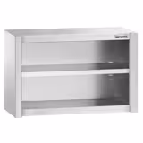 Nerezová nástěnná skříňka PREMIUM - 800x400 mm - bez křídlových dveří - výška 650 mm