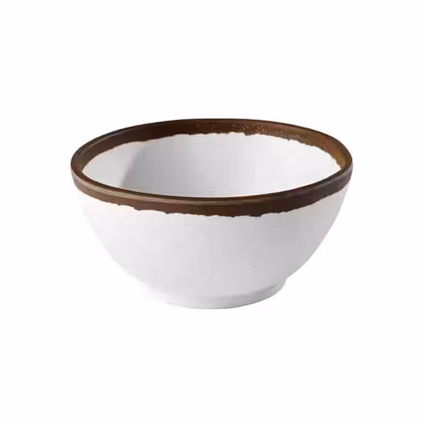 (6 piezas) Bol - CROCKER - melamina - 0,37 litros - Ø 125mm - blanco/marrón