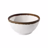 (6 piezas) Bol - CROCKER - melamina - 0,37 litros - Ø 125mm - blanco/marrón