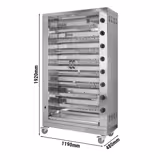 Commercial Gas Chicken Rotisserie Oven – 8-Spit 48-Chicken Capacity - 47.6 kW - Propane - 2 Glass Doors