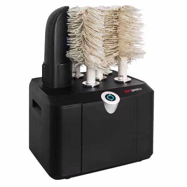 Machine à polir les verres - 1,15 kW - avec soufflerie d'air chaud & 5 rouleaux rotatifs