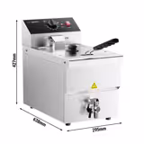 Friggitrice elettrica professionale da banco - 8L - 3,25kW - comandi meccanici - con rubinetto di scarico