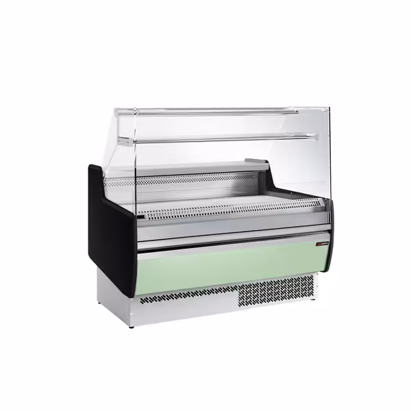 Banco gastronomia professionale LENNya - 1310x953mm - Ventilata - 144 L - Vetro dritto - Colore Hellgrün - Pannello frontale Hellgrün - con 2 porte battenti - con 1 ripiani