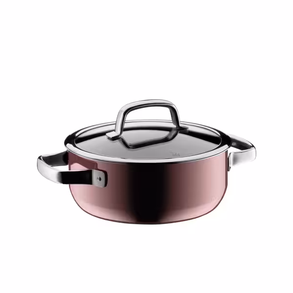 WMF | Fusiontec Mineral – Cocotte – Ø 200 mm – 2,4 litres – avec couvercle en verre – Rose Quartz