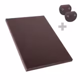 Snijplank - 250x400mm - Dikte: 20mm - HACCP-conform - Polyethyleen - Bruin - Antislipvoetjes