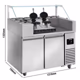 Zubereitungstisch - 1210mm - 2 Türen - für 9x GN 1/6 - inkl. Waffeleisen - Herzform