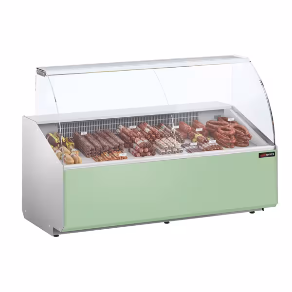 Serve Over Counter - 1881mm - front panel light green - capacity 387 litres - with 3 doors