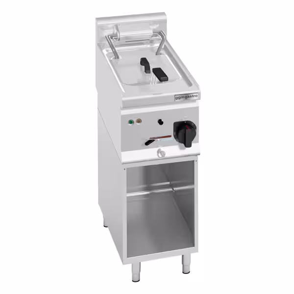 Elektrische friteuse - 10 liter - 6 kW - mechanische bediening - met aftapkraan - incl. onderstel