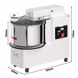 Impastatrice a spirale professionale - 42L / 38kg - 2 velocità - testa sollevabile & vasca estraibile - con timer - 400V trifase - per impasti ad alta idratazione