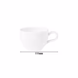 (6 pcs) SELTMANN WEIDEN | Coffee Cup Set – BLUES Series – White Porcelain – 180 ml – Tulip-shaped – Dishwasher-safe only