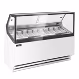 Vetrina Gelato THEO - 1771mm - Refrigerazione ventilata - con Illuminazione LED - per 9x Vasca da gelato da 5 Litri - Sbrinamento automatico - Bianco