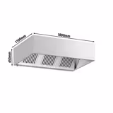 Commercial Wall-Mounted Extractor Hood - 1800mm - with Baffle Filters & Lighting
