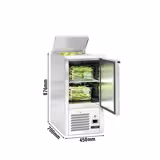 Saladette réfrigérée ECO - 450mm - 102L - 1 porte - avec découpe pour 1x GN 1/1 & Couvercle inox
