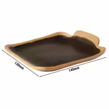 (6 pcs) CROCKER | Canapé Plate - Melamine - 140x130mm - Terracotta/Black