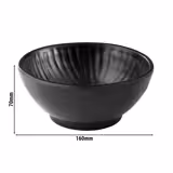 (6 Stück) Schale - AIKO - Melamin - 0,6 Liter - Ø 160mm - Schwarz