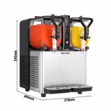 Machine à granita Professionnelle - 2x 3L - 400W - Digital - Noir/Argent