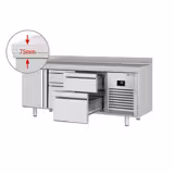 Mostrador refrigerado PREMIUM PLUS - 1960x700mm - de trabajo - 1 puerta y 4 cajones - refrigeración ventilada - GN 1/3