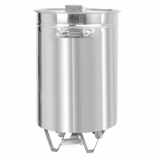 Pedaalemmer - kanteldeksel - 95 liter - Ø450x600mm - met voetpedaal, zacht sluitend deksel, wielen, handgrepen - RVS