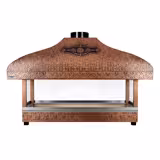 Koperen barbecue - 2000mm - glazen hitteschild - 1 grillrooster