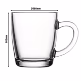 (24 pieces) Tea glass with handle – AQUA – 340 ml
