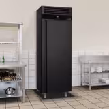 Szafa mroźnicza ze stali nierdzewnej PREMIUM - GN 2/1 - 700L - 700x810mm - 1 drzwi; przeszklona - chłodzenie wentylowane; samozamykające drzwi - Anthrazit