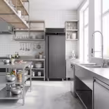 Armoire réfrigérée vitrée négative en acier inoxydable AISI 430 PREMIUM - GN 2/1 - 700 L - avec 1 porte vitrée & Glissières GN & 3 grilles GN 2/1 - Anthracite