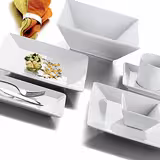 (6 szt.) Miska bufetowa kwadratowa MAYA - Porcelana - 300x300x50mm - Biały
