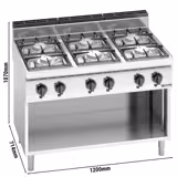 Plynový sporák - 33,5 kW - 6 hořáků