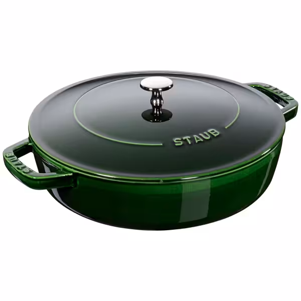 STAUB | BRAISERS - Sauteerpan met Chistera Drop Structure - 280mm - Gietijzer - Basilicumgroen