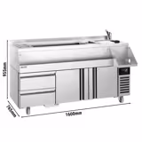 Retrobanco refrigerato per Cocktail - 1600mm - 235L - 2 Porte, 2 Cassetti - Presa 230V