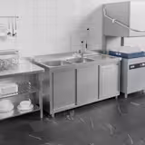 Meuble plonge PREMIUM - 1400x600mm - avec poubelle intégrée et 2 bacs à gauche