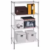 Regał metalowy druciany - 900x450x1800mm - 4 półek drucianych przestawne - Nośność: 180kg - Chromowany