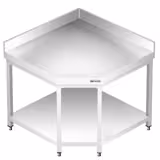 Edelstahl Eckarbeitstisch PREMIUM - 1150x800mm - mit Grundboden & Aufkantung